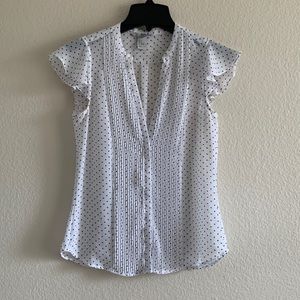 H&M white and black polka dot blouse